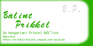 balint prikkel business card